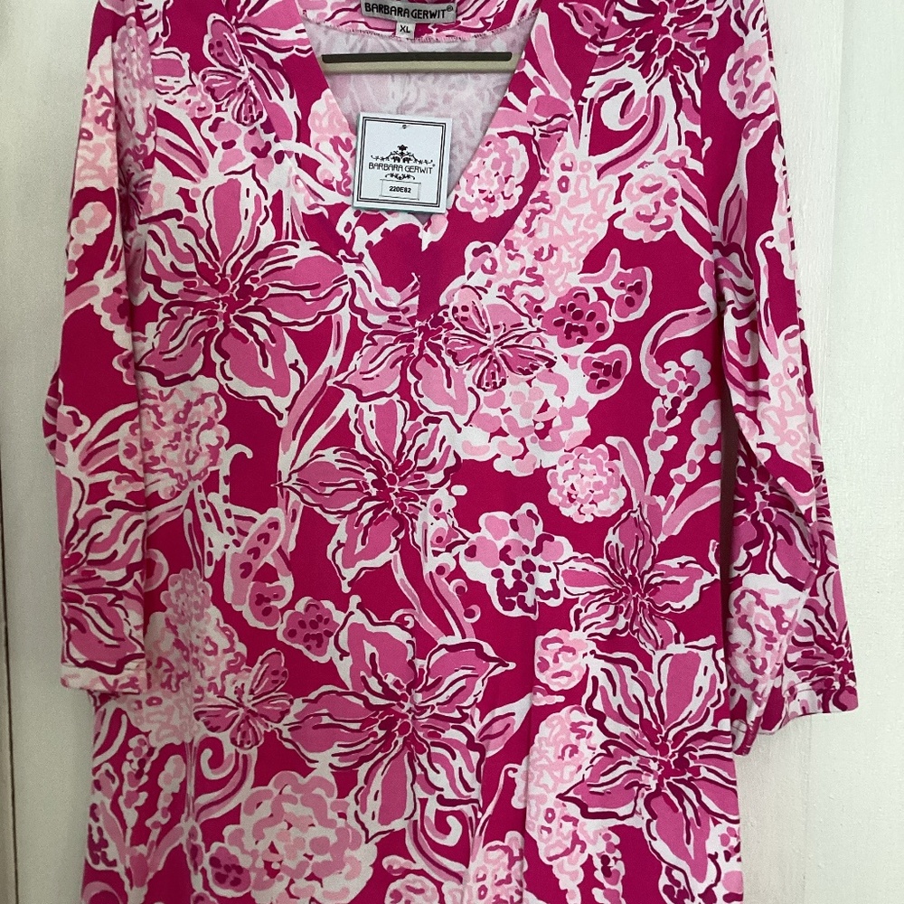 Barbara Gerwit LG,Pink And White NWOT